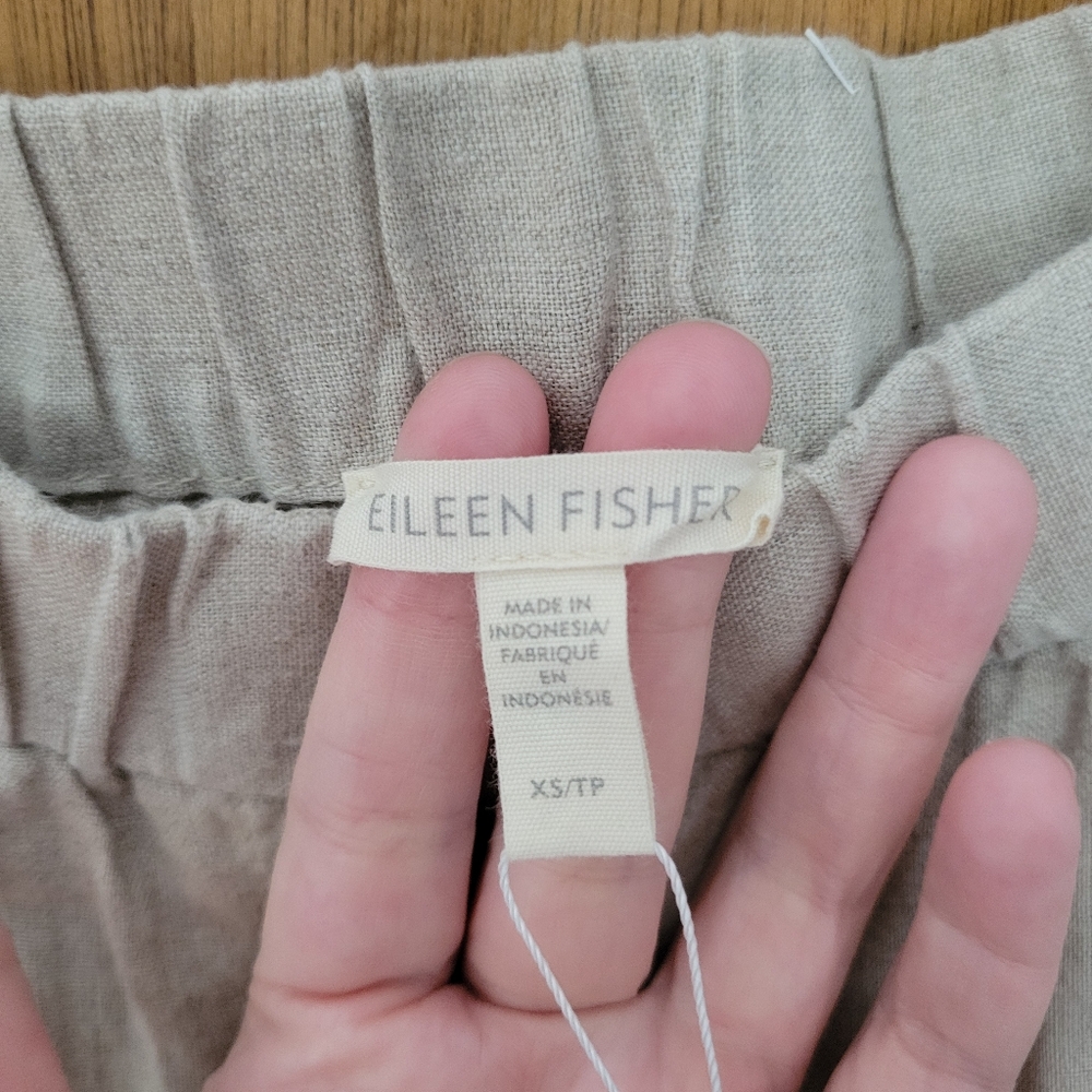 Eileen Fisher Organic Linen Wide Leg Trousers XS NWT - Picture 5 of 7